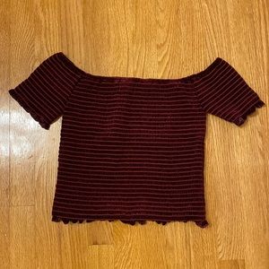Burgundy off shoulder top
